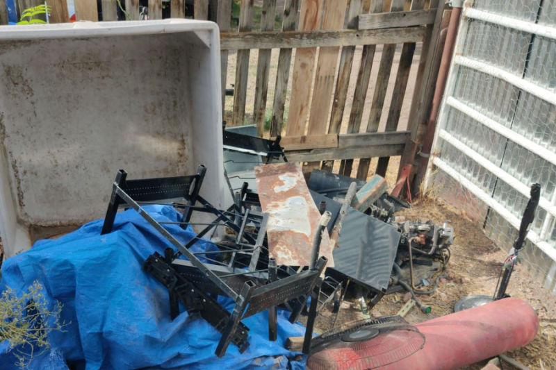 Junk in yard.