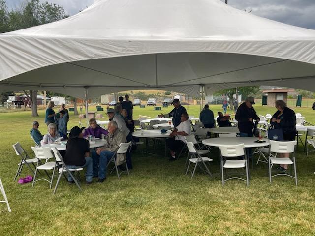 Many Collbran residents attend the BBQ for National Night Out.