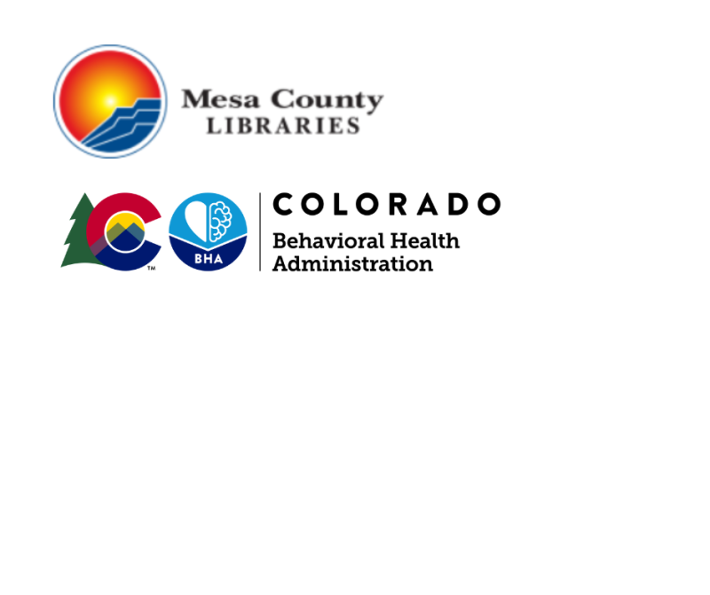 Logo for Mesa County Libraries and Colorado Behavioral Health Administration