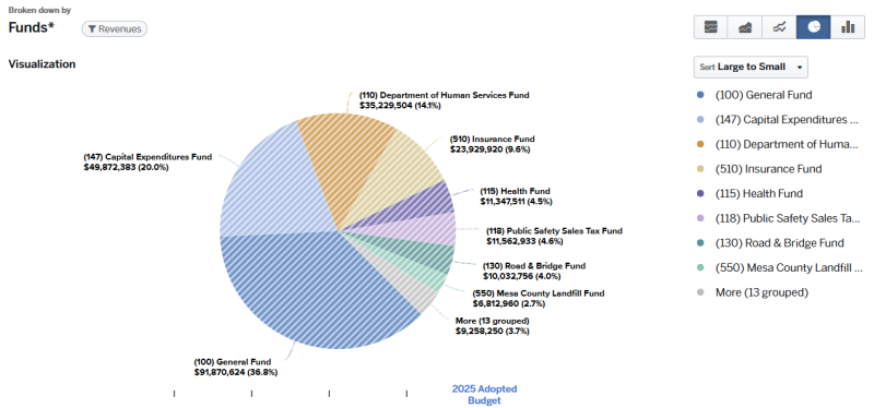 2025 Adopted Budget Total Revenue by Fund