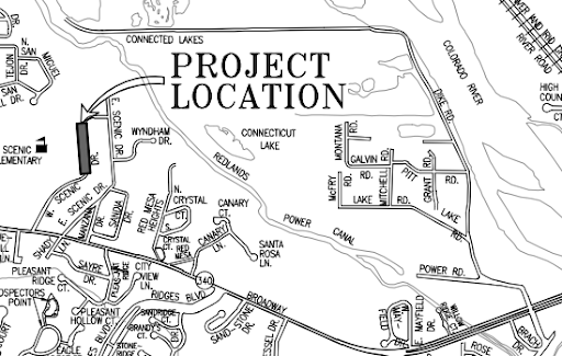 Scenic drive drainage improvements project map.