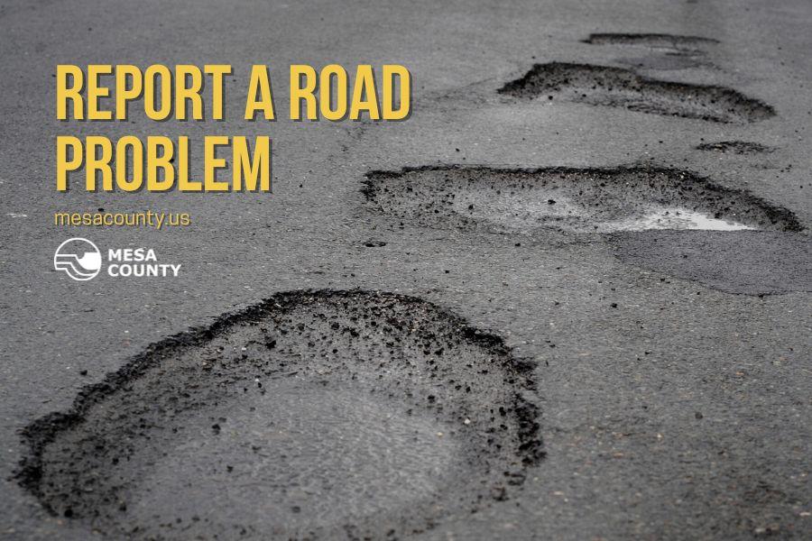 Potholes on a road