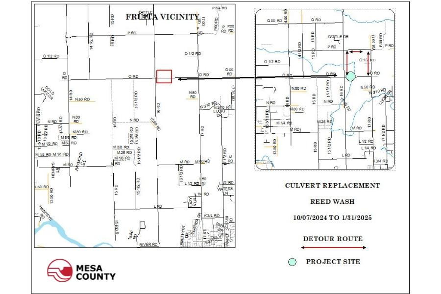 Construction project map in Mesa County, CO. 