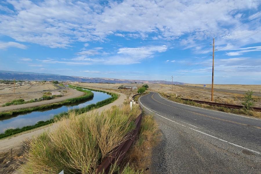 A road next to a river in Mesa County, Colorado. 