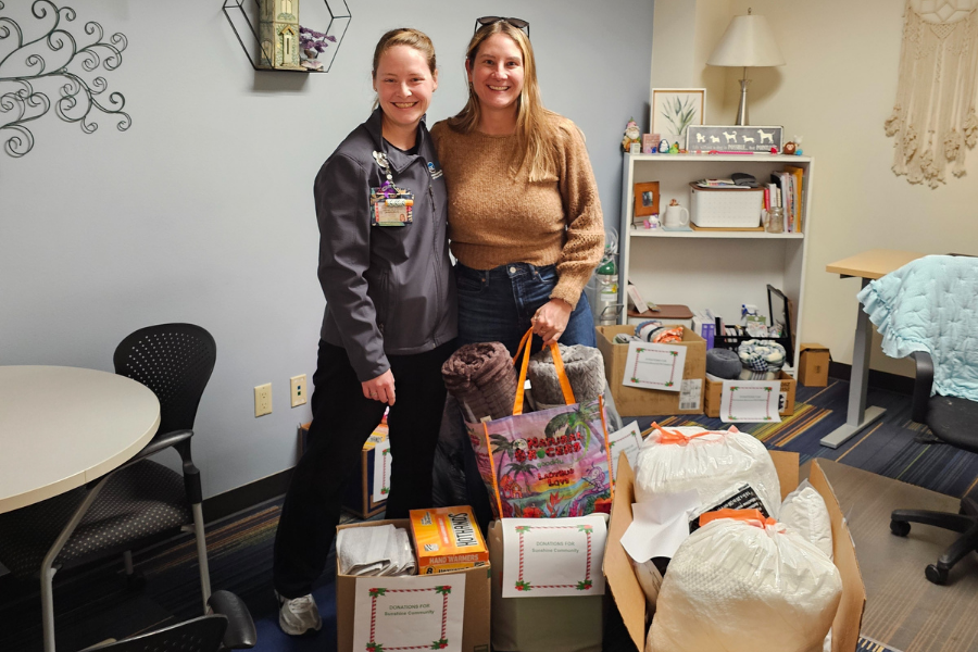 MCDHS staff member donating items