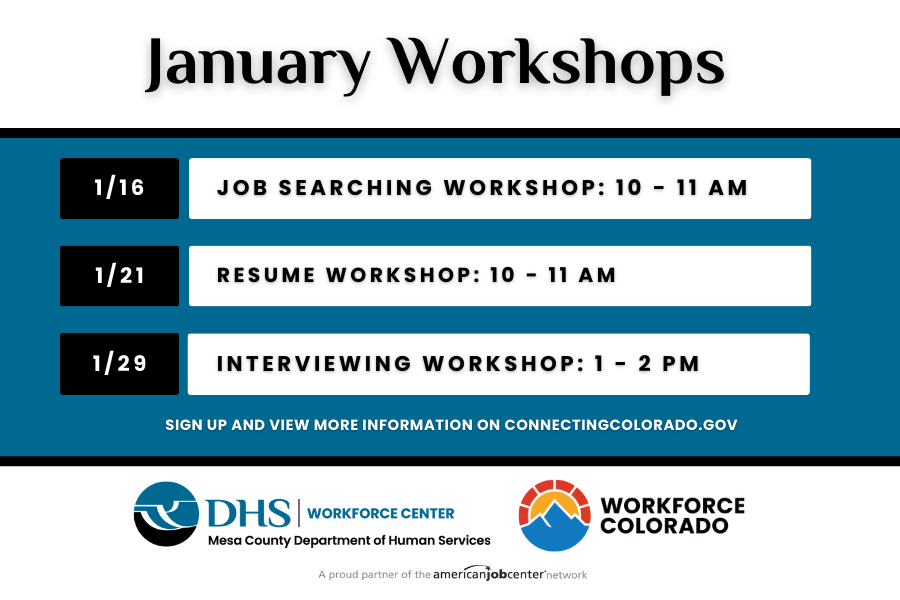 January Workforce Center Workshops Lineup