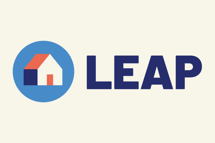 LEAP logo on white background.
