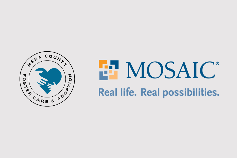 Mesa County Foster & Adopt and Mosaic logos