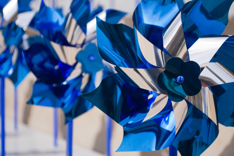 Blue pinwheels